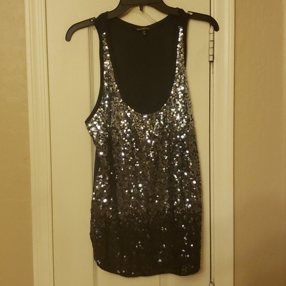Express black sequin top - Picture 1 of 5
